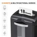 Bonsaii Paper Shredder 18 - Sheet Cross - Cut Shredder for Home Office with Wastebasket