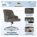 Serta Leighton Home Office Desk Chair Chrome Nailheads Twill Fabric Lilac Purple
