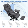 Hoffree Big and Tall Fabric Office Chair 450 lb, Executive Desk Chair with Massage Ergonomic Computer Chair with Footrest Reclining Desk Office Chair with Lumbar Support for Home Office