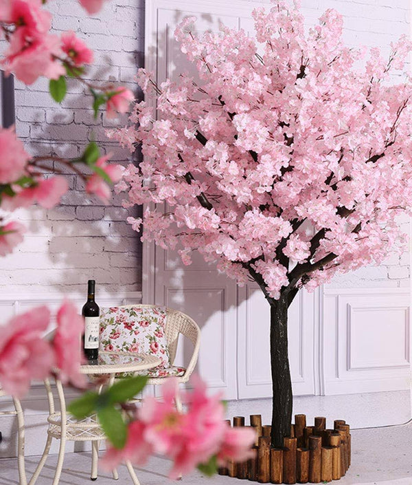 Artificial Cherry Blossom Trees Handmade Light Pink Tree Indoor Outdoor Home Office Party Wedding (5ft Tall/1.5M)