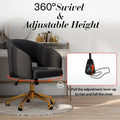 Home Office Swivel Desk Chair, Modern Velvet Vanity Chair, Height Adjustable Armchair with Gold Base, Ergonomic Office Chair for Task Study Computer Room, Beige