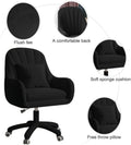 Home Office Chair Computer Chair with Mid - Back Upholstered Modern Tufted Computer Task Chair Swivel Height Adjustable Velvet Accent Chair.white