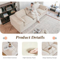 AECOJOY 110" Oversized Sofa for Living Room, 3 Seater Cloud Boneless Couch with Fluffy Seat Cushions