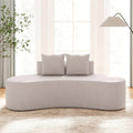 78.5" Upholstered Curved Sofa Couch w/ 2 Cozy Pillows, Low Backrest, Sponge Padded Seat, No Assembly Modern Floor Couch for Living Room Bedroom