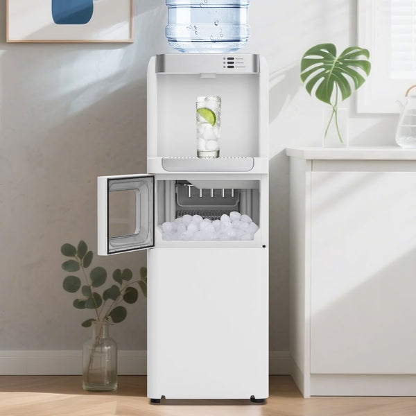 Advwin 3 - in - 1 Water Dispenser with Ice Maker, 33 lb/24H, Top Loading 3 or 5 Gallon, Water Cooler Dispenser for Home Office, Hot & Cold Water Dispenser, Child Lock