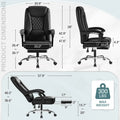 Homall Home Office Chair Adjustable Executive Leather Chair with Arms Ergonomic High Back Cushion Lumbar Back Support Computer Desk Chair, Black