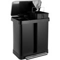 Arlopu 16 Gallon / 60 L Dual Trash Can, Stainless Steel Kitchen Garbage Can with Soft - Close Lid, Home Office Classified Recycle Bin