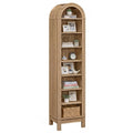 Tangkula 71" Tall Arched Bookcase for Living Room