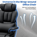 Hoffree Big and Tall Fabric Office Chair 450 lb, Executive Desk Chair with Massage Ergonomic Computer Chair with Footrest Reclining Desk Office Chair with Lumbar Support for Home Office