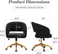 Home Office Swivel Desk Chair, Modern Velvet Vanity Chair, Height Adjustable Armchair with Gold Base, Ergonomic Office Chair for Task Study Computer Room, Beige