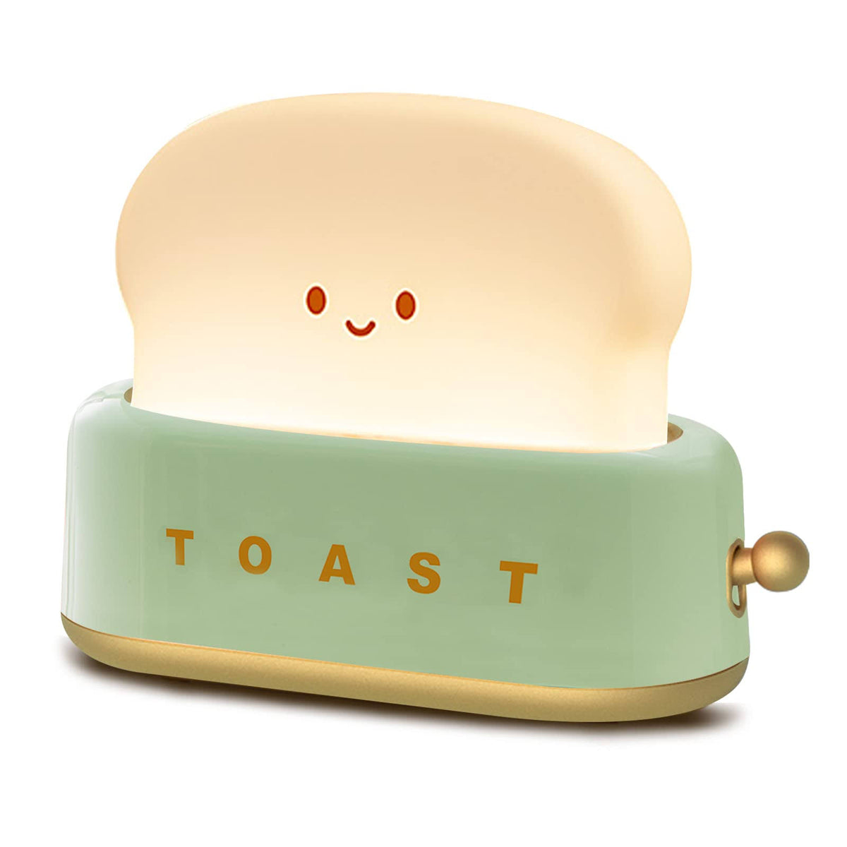 QANYI toaster lamp, Rechargeable with Smile Face Toast Bread - Small Night Light for Bedroom, Bedside, Living room.