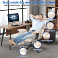 Hoffree Big and Tall Fabric Office Chair 450 lb, Executive Desk Chair with Massage Ergonomic Computer Chair with Footrest Reclining Desk Office Chair with Lumbar Support for Home Office