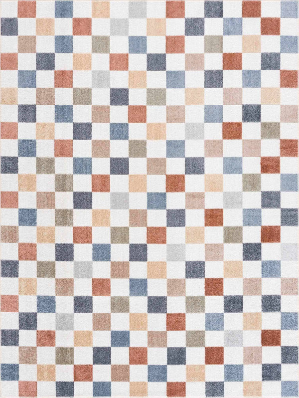 Hauteloom Alie Colorful Checkered Washable Rug | Washable Area Rug for Living Room, Bedroom | Colorful Checkered Rug - 2' x 3' Rectangle