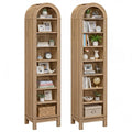 Tangkula 71" Tall Arched Bookcase for Living Room