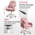 Home Office Chair Computer Chair with Mid - Back Upholstered Modern Tufted Computer Task Chair Swivel Height Adjustable Velvet Accent Chair.white