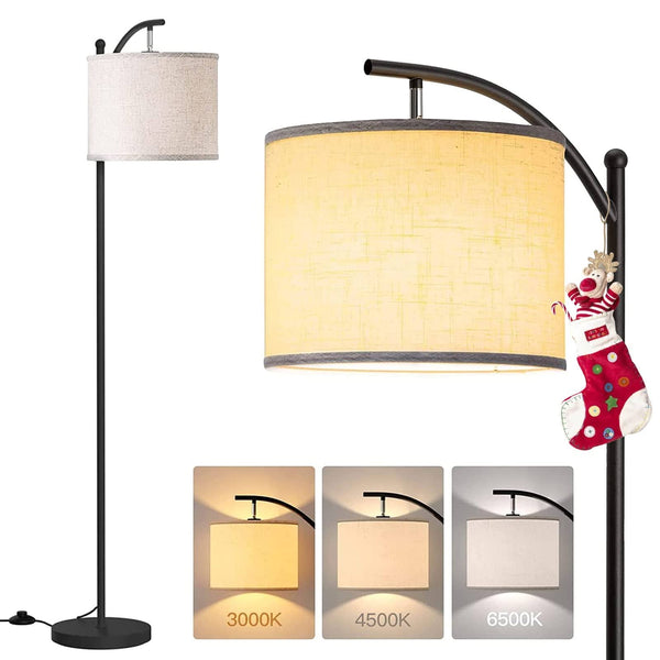 addlon Floor Lamp for Living Room with 3 Color Temperatures, Standing Lamp with Linen Lampshade for Bedroom, Office, Lamps with 9W LED Bulb Included
