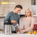 SPECSTAR Water Distiller Countertop 1.1 Gallon/4 L 304 Stainless Steel Distilled Water Machine with Smart Switch Purifier Filter for Home Office