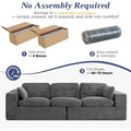AECOJOY 110" Oversized Sofa for Living Room, 3 Seater Cloud Boneless Couch with Fluffy Seat Cushions