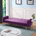 Aukfa 75" Square Arm Futon Convertible Sofa Bed for Home Office, 2 Cup Holders, Linen, Dark Gray