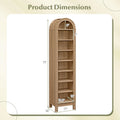 Tangkula 71" Tall Arched Bookcase for Living Room