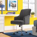 Serta Leighton Home Office Desk Chair Chrome Nailheads Twill Fabric Lilac Purple