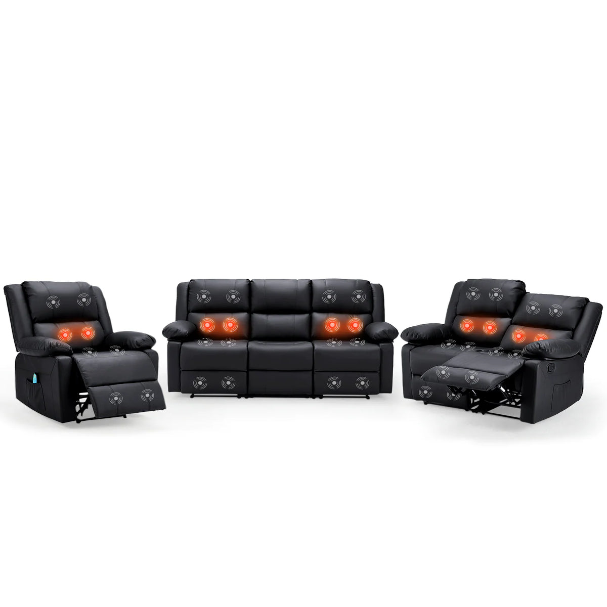 AECOJOY 3 PCS Recliner Sofa Set for Living Room Furniture Set