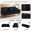 Aukfa 75" Square Arm Futon Convertible Sofa Bed for Home Office, 2 Cup Holders, Linen, Dark Gray