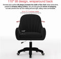 Home Office Chair Computer Chair with Mid - Back Upholstered Modern Tufted Computer Task Chair Swivel Height Adjustable Velvet Accent Chair.white