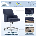 Serta Leighton Home Office Desk Chair Chrome Nailheads Twill Fabric Lilac Purple