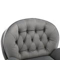 Swivel Accent Chair with Ottoman, Velvet Accent Chair with Footrest, Mid - Century Modern Lounge Chair and Ottoman Set, Reading Chair for Living Room, Bedroom, Reading Room, Home Office, Blue