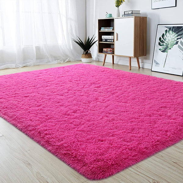 Lochas Luxury Fluffy Rug Ultra Soft Shag Carpet for Bedroom Living Room Big Area Rugs, 5'x8',Gray, Size: 5' x 8'