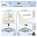Serta Leighton Home Office Desk Chair Chrome Nailheads Twill Fabric Lilac Purple