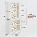 Bevfint 72" Tall Bookcase, White Large Floor Standing Bookshelf, 5 Tier Shelves Open Storage Organizer, Book Case for Living Room Hallway Kitchen Home Office Bedroom, White - 5 Tier