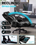 800 lb Relax Office Chair with Foot Support & 8 - Zone Soothing Warmth for Larger Users, Big and Tall Ergonomic Executive Tilt Desk Chairs for Home Office Managerial Use