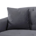 Aukfa 75" Square Arm Futon Convertible Sofa Bed for Home Office, 2 Cup Holders, Linen, Dark Gray