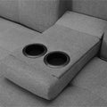 Aukfa 75" Square Arm Futon Convertible Sofa Bed for Home Office, 2 Cup Holders, Linen, Dark Gray