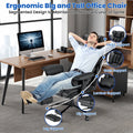 Hoffree Big and Tall Fabric Office Chair 450 lb, Executive Desk Chair with Massage Ergonomic Computer Chair with Footrest Reclining Desk Office Chair with Lumbar Support for Home Office