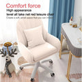 Home Office Chair Computer Chair with Mid - Back Upholstered Modern Tufted Computer Task Chair Swivel Height Adjustable Velvet Accent Chair.white