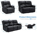 AECOJOY 3 PCS Recliner Sofa Set for Living Room Furniture Set