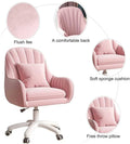 Home Office Chair Computer Chair with Mid - Back Upholstered Modern Tufted Computer Task Chair Swivel Height Adjustable Velvet Accent Chair.white
