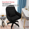 Home Office Chair Computer Chair with Mid - Back Upholstered Modern Tufted Computer Task Chair Swivel Height Adjustable Velvet Accent Chair.white